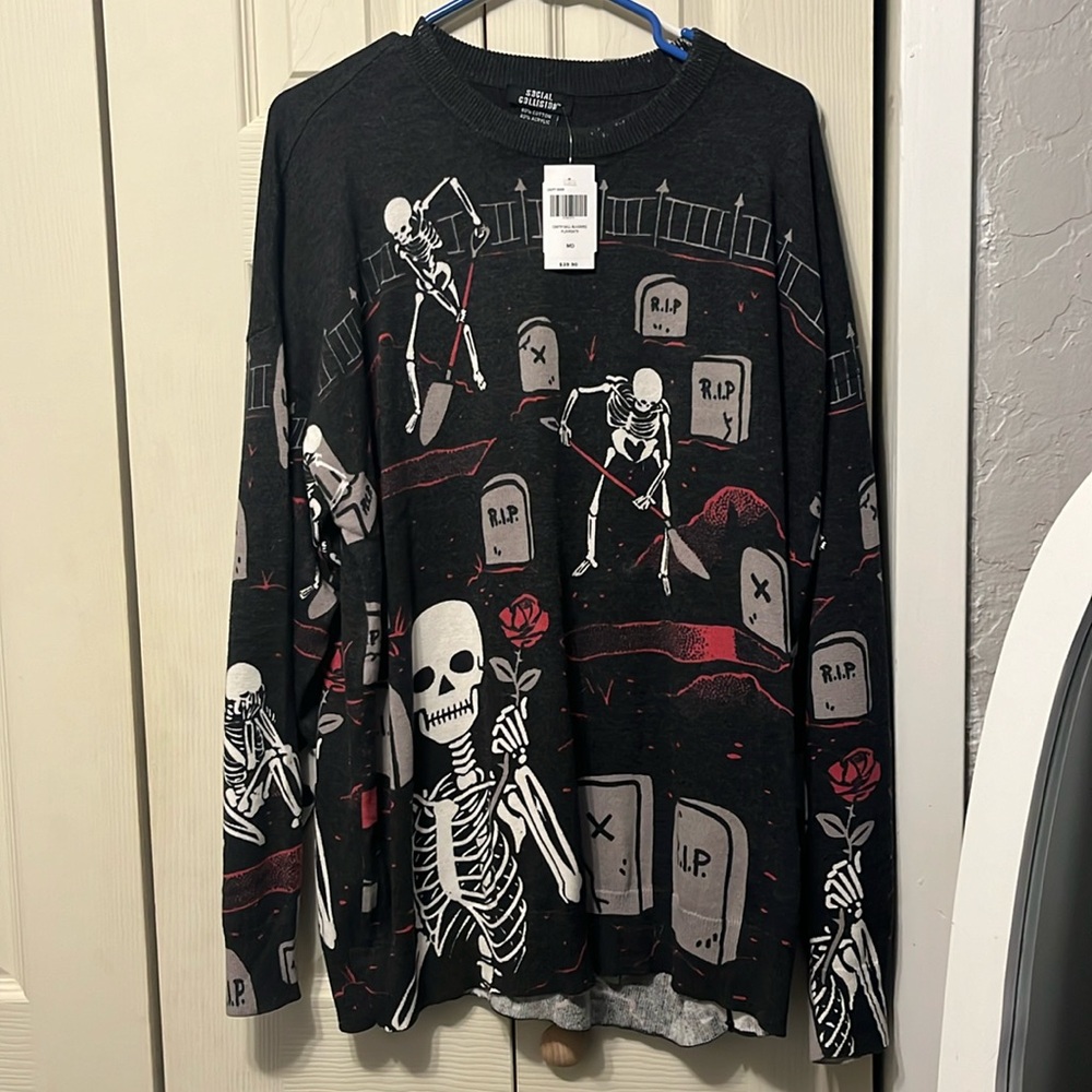 NWT Social Collision Cemetery sweater